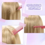 3Pcs Slick Back Hair Brush Set Teasing Hair Brush Triple Teasing Comb Rat Tail Combs Edge Brush Hair Tail Tools Braid Tool Loop - Image 5