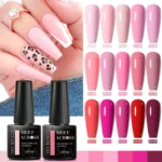 MEET ACROSS 7ml Pink Series Gel Nail Polish Glitter Colorful Summer Spring Semi-Permanent Nail Art Gel Varnish Nails Manicure - Image 4