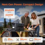 CTOLITY AP2000 2400W Portable Solar Generator 2048Wh Lifepo4 Battery Power Station AC Outlets Pure Sinve Wave emergency Supply - Image 2