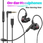 Game wired headphones With Dual Microphones Type C&3.5mm In-ear Earphones HiFi Stereo Headsets Sport Gaming Headphone For Phone - Image 2