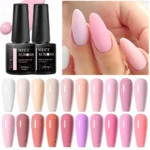 MEET ACROSS 7ml Pink Series Gel Nail Polish Glitter Colorful Summer Spring Semi-Permanent Nail Art Gel Varnish Nails Manicure - Image 3