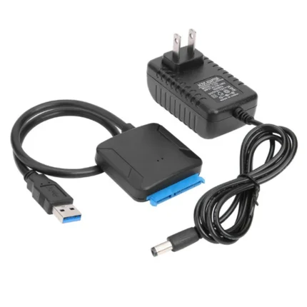 SATA to USB 3.0 External SATA Hard Disk Adapter Cable SSD HDD Drive Cable with 12V Power Adapter Easy Drive Hard Disk Cables