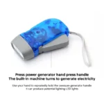 3 LED Hand Pressing Dynamo Crank Power Wind Up Flashlight Torch Light Hand Press Crank Camping Lamp Light for Outdoor Home - Image 3