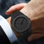 New Fashionable Men's Watch Simple Black Male Quartz Watches Arabic digital Casual Drip Oil Strap - Image 4
