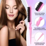 3Pcs Slick Back Hair Brush Set Teasing Hair Brush Triple Teasing Comb Rat Tail Combs Edge Brush Hair Tail Tools Braid Tool Loop - Image 4