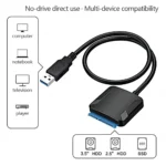 SATA to USB 3.0 External SATA Hard Disk Adapter Cable SSD HDD Drive Cable with 12V Power Adapter Easy Drive Hard Disk Cables - Image 5