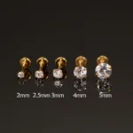 20G Push-in Labret Ear Tragus Ear Studs Nose Rings Lip Piercing Jewelry Zircon Titanium Steel 6MM 8MM 10MM Anti-allergic Women - Image 4
