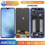 6.39" Amoled Screen for Xiaomi Mi 9 Lite LCD Display Digital Touch Screen Assembly with Frame for Mi CC9 Replacement M1904F3BG