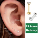 Mariasz Minimalist 1.0mm Stainless Steel Eearring Nose Stud Cartilage Piercing Jewelry Helix Tragus Lip Earrings for Women 18G - Image 3