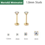 Mariasz Minimalist 1.0mm Stainless Steel Eearring Nose Stud Cartilage Piercing Jewelry Helix Tragus Lip Earrings for Women 18G - Image 2
