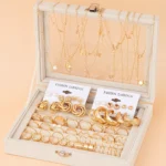 68 Pcs Boho Chic Jewelry Set Vintage Heart Pearl Zircon Butterfly Pendant Earrings Ring Necklace For Women Daily Wear Gifts 2024 - Image 2