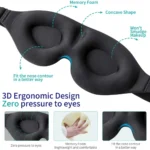 Eye Mask for Sleeping 3D Contoured Cup Blindfold Concave Molded Night Sleep Mask Block Out Light with Women Men - Image 6