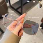 New Photochromic Glasses Anti Blue Glasses Men Women Color Changing Eyeglasses Anti UV Sunglasses Square Clear Frame Eyewear - Image 2