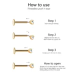 Mariasz Minimalist 1.0mm Stainless Steel Eearring Nose Stud Cartilage Piercing Jewelry Helix Tragus Lip Earrings for Women 18G - Image 6