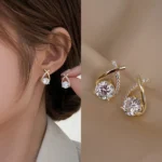 925 Silver Needle Korean Fashion Zircon Geometric Earrings For Women Jewelry 2026 Trending Luxury Crystal Cross Stud Earrings - Image 3