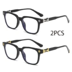 Classic 3Pcs Square Anti Blue Light Glasses For Men And Women Black & Transparent Frame Unisex Computer Wearing Women Glasses - Image 2