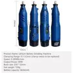 80W Cordless Rotary Tool Dremel DIY Mini Drill Engraving Pen Electric 4 Speed Mini Wireless Drill Set 0-20000r/min - Image 2