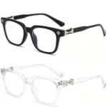 Classic 3Pcs Square Anti Blue Light Glasses For Men And Women Black & Transparent Frame Unisex Computer Wearing Women Glasses