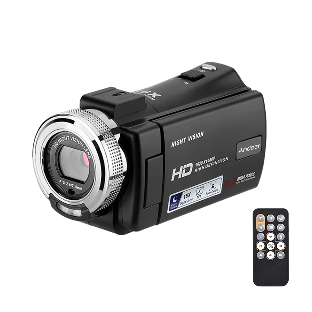 kf-Sddb18c6cc5af42b0bbdbf2b00242371cO Andoer V12 Digital Video Camera 1080P 30MP HD 16X Zoom Portable Recording Camcorder 3.0 Inch Rotatable LCD Screen Night Vision - Image 1