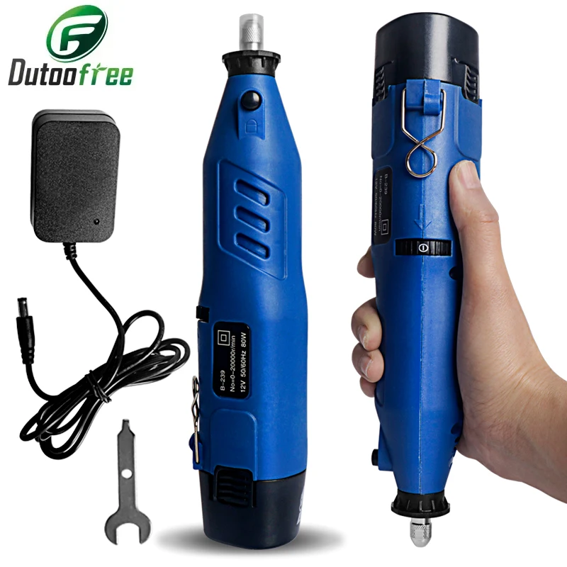 kf-Sdf6243cdb69246bc83ebfe70d9542559q 80W Cordless Rotary Tool Dremel DIY Mini Drill Engraving Pen Electric 4 Speed Mini Wireless Drill Set 0-20000r/min - Image 1