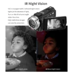Andoer V12 Digital Video Camera 1080P 30MP HD 16X Zoom Portable Recording Camcorder 3.0 Inch Rotatable LCD Screen Night Vision - Image 5